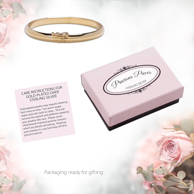 Precious Pieces Personalized Bangle Bracelet, 14K Gold-Plated