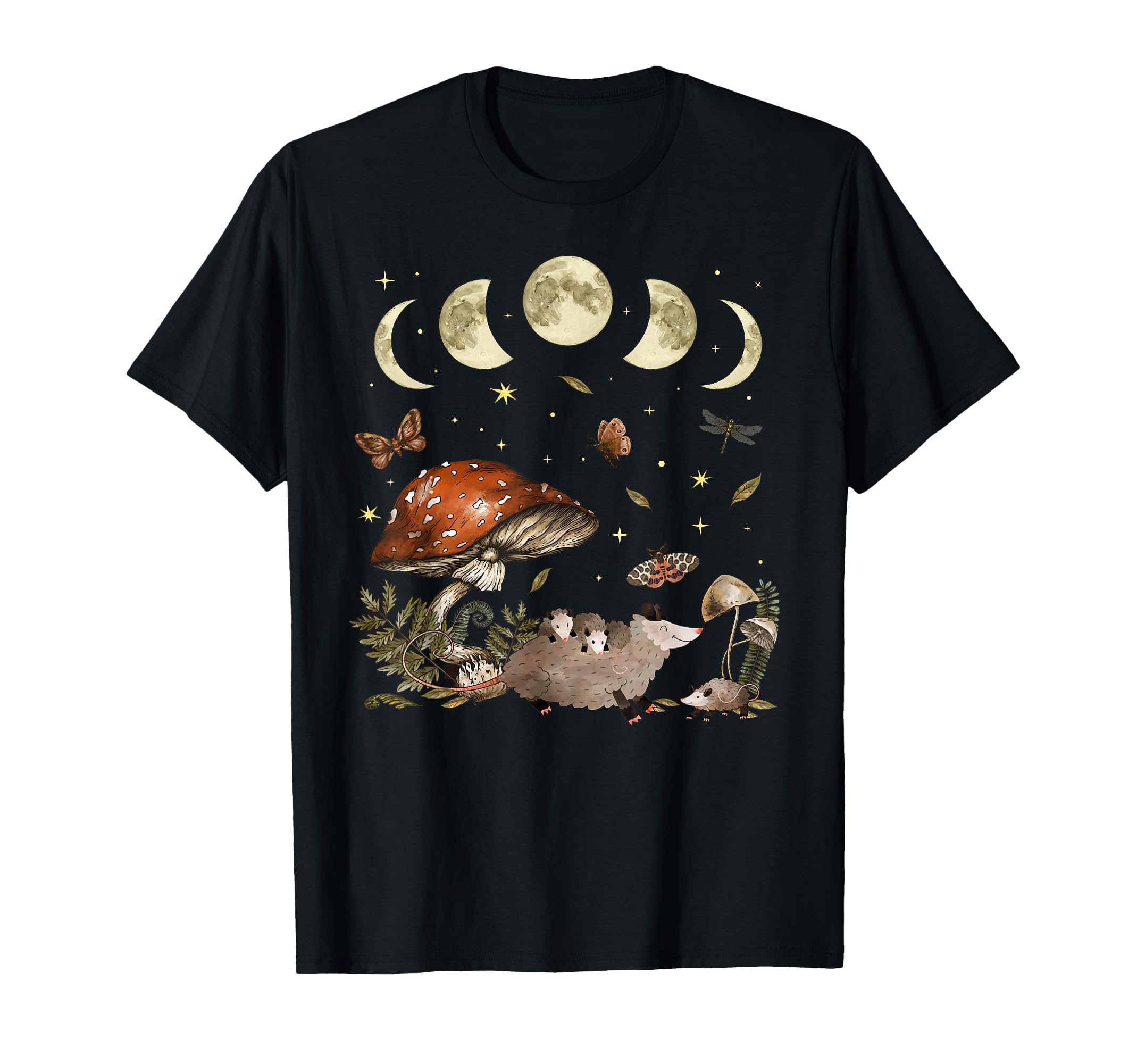 Possum Opossum Lover Owner Cottagecore Goblincore Mushroom T-Shirt Small