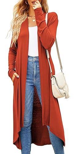 Newchoice Womens Long Cardigan Summer Casual Draped Open Front Lightweight