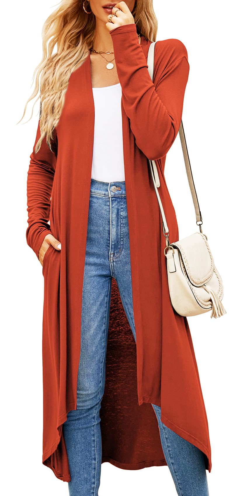 Newchoice Womens Long Cardigan Lightweight Long Sleeve Cardigan Duster
