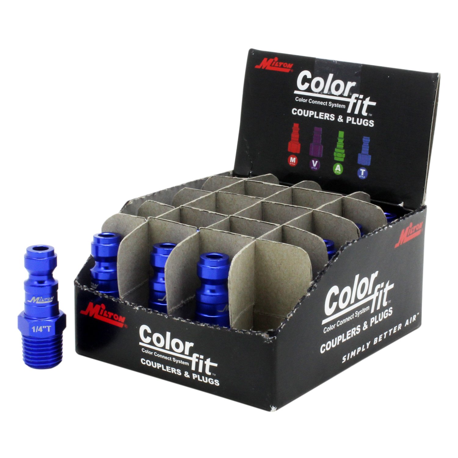 ブルアカ　colotta　コンプリート　コロッタ ColorFit by Milton 783TC-20 Pneumatic Plugs - (T-style, Blue) - 1