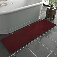 Vista 102 de MontVoo - Tapete de baño con base de goma, antideslizante, de secado rápido, absorbente, fina, para debajo de la puerta, de gamuza sintética