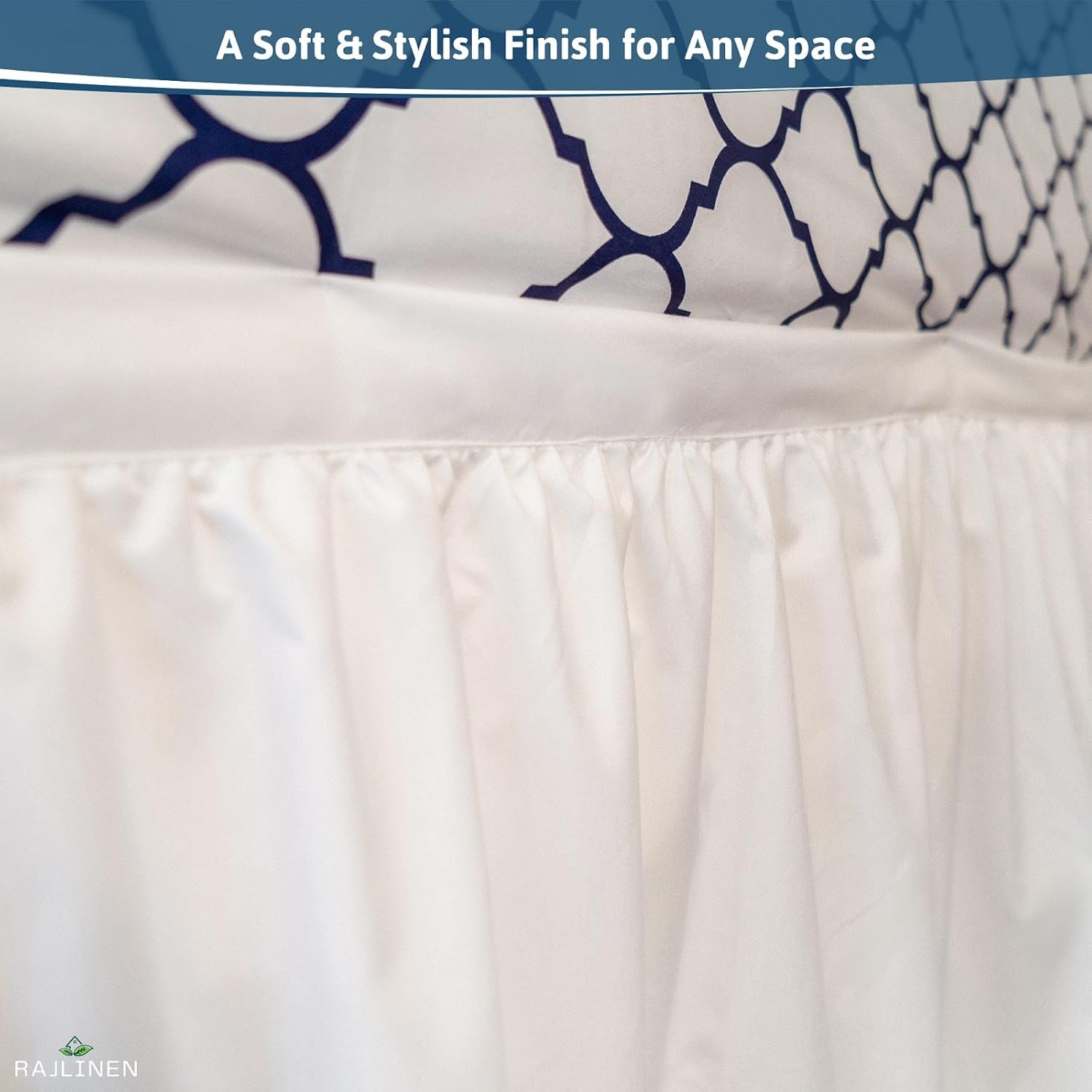 Rajlinen Extra Long Dorm Bed Skirt, 60" Tailored Drop Dust Ruffle, 100% Microfiber, Wrinkle-Resistant, Easy Fit College Bedding Essential Perfect for Lofted Beds, Twin XL, White