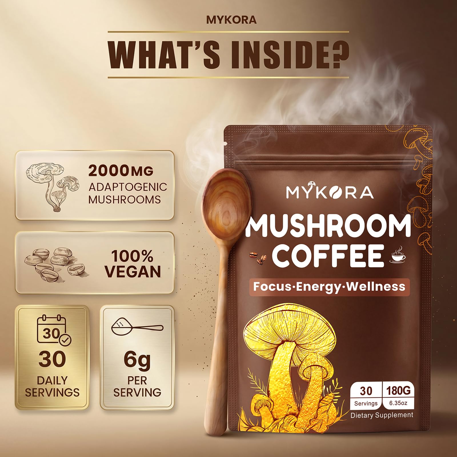 Amazon.com : Mushroom Coffee 2000mg, Organic Instant Coffee with 6