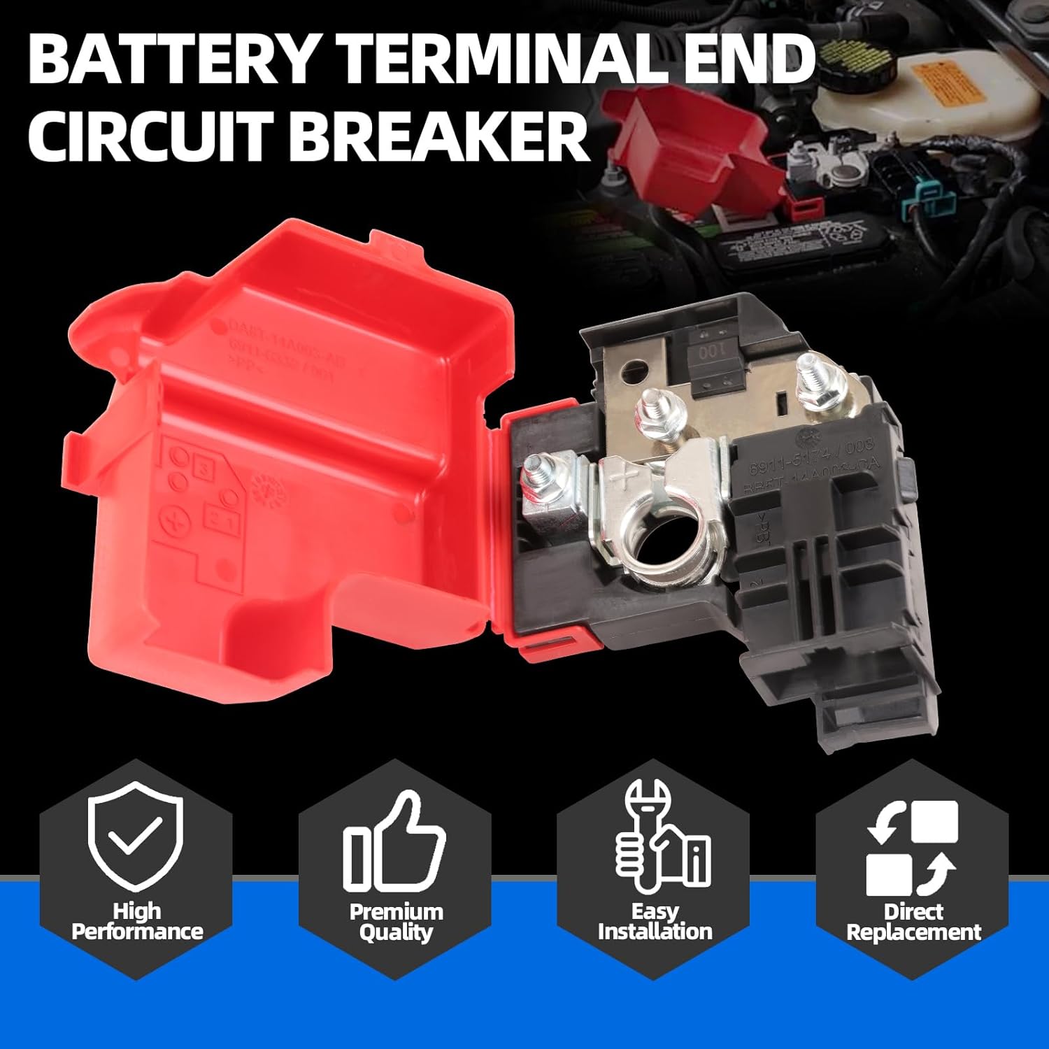 956-211 Battery Terminal Compatible with 2011-2019 Ford Explorer Taurus Lincoln MKS MKT Replace DA8Z-14526-A