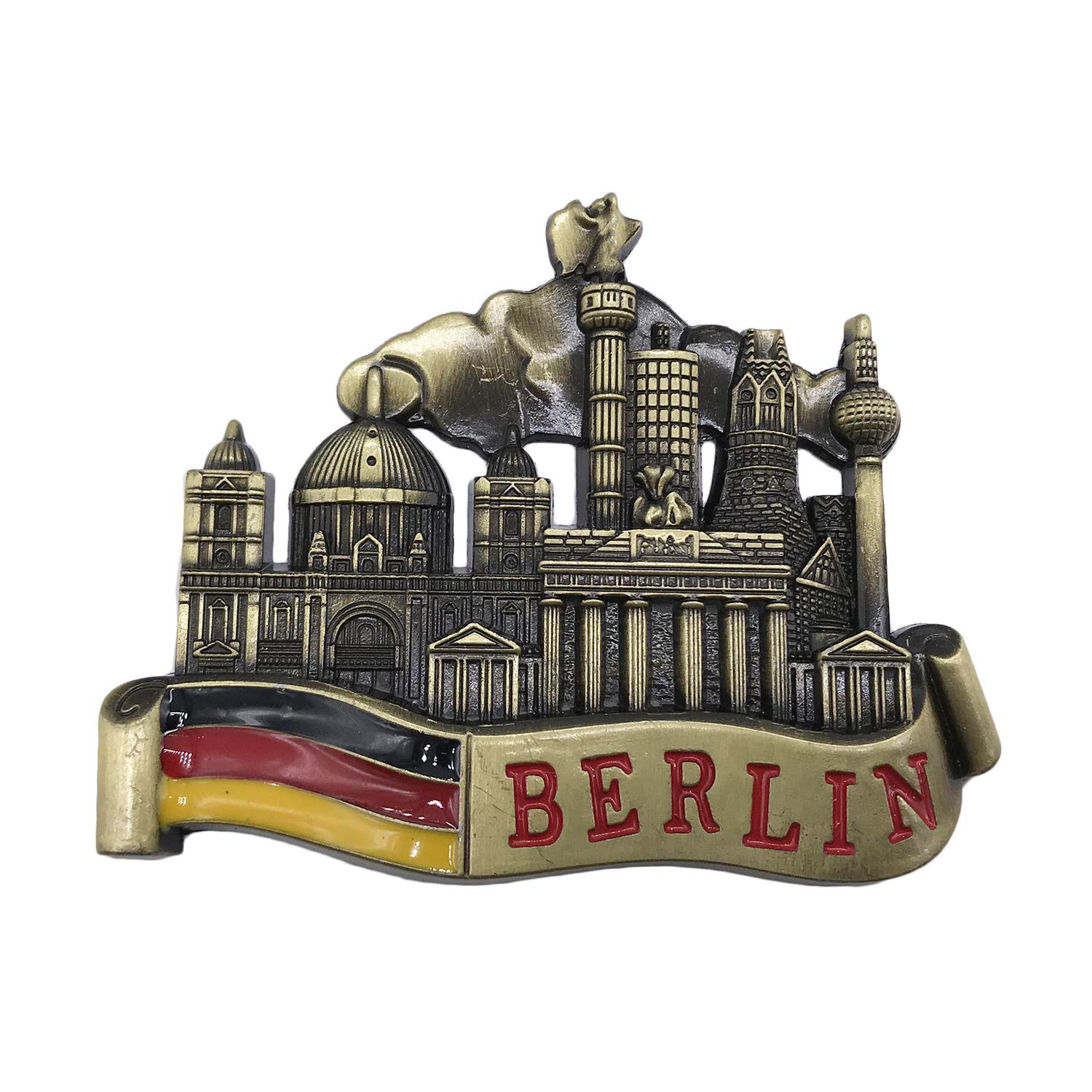 Wedarego Berlin Germany 3D Refrigerator Fridge Magnet Tourist Souvenirs Handmade Metal Craft Magnetic Stickers Home Kitchen Decoration Travel Gift