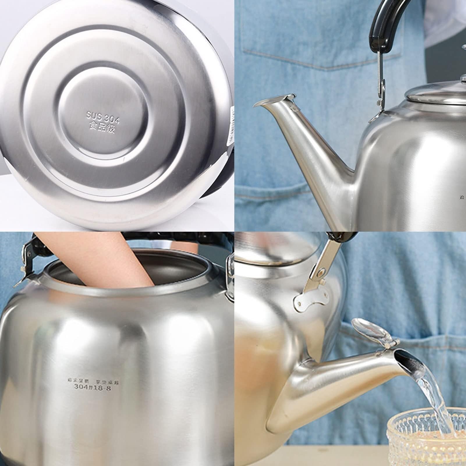 Hervidor Silbante Premium Acero Inox 304 - Adaptable a Inducción, Eléctrico y Gas(5L)