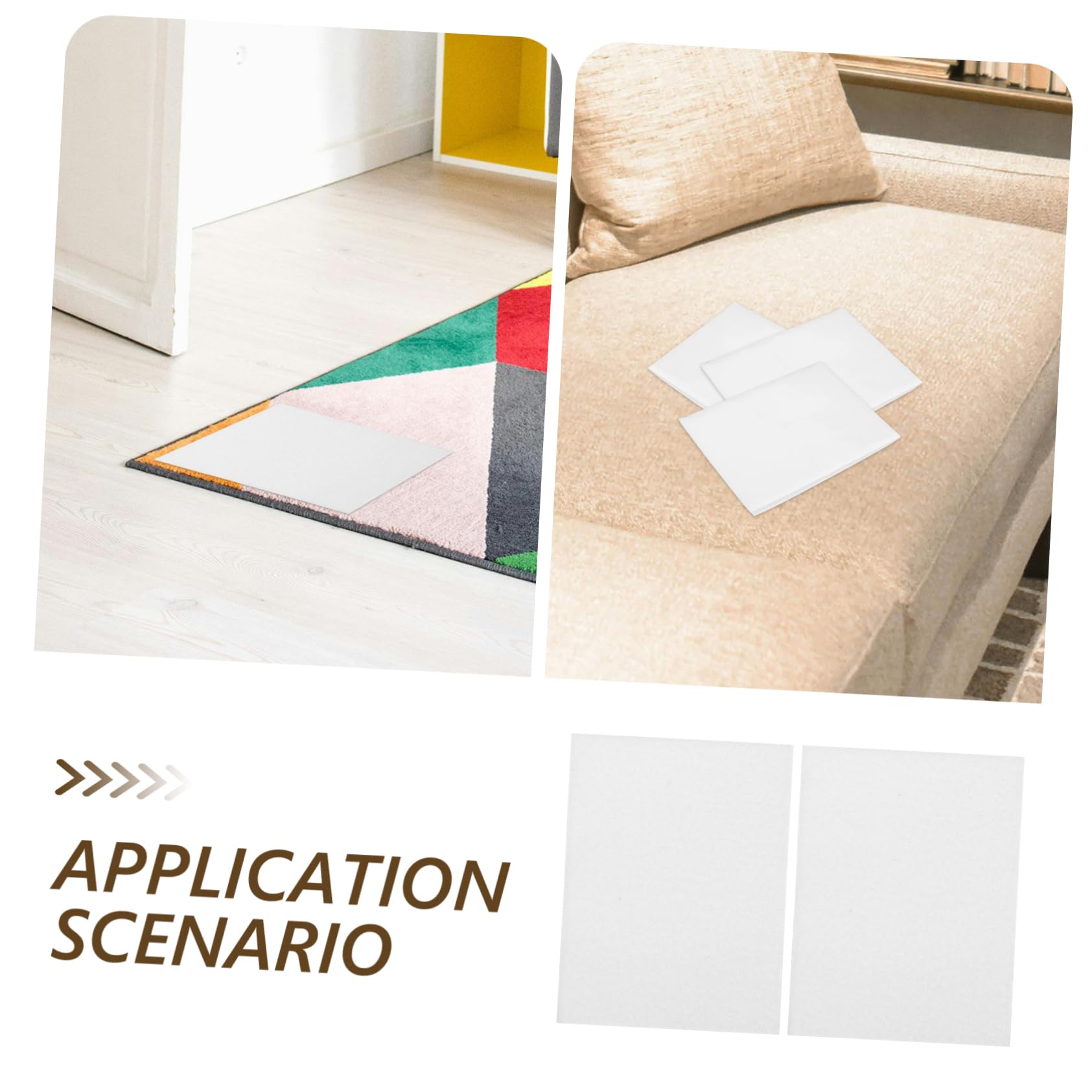 OFFSCH 12 Pack Self-Adhesive Tapes Home Carpet Adhesive Strips Strong Fixing for Carpets Rugs Curtains Cars