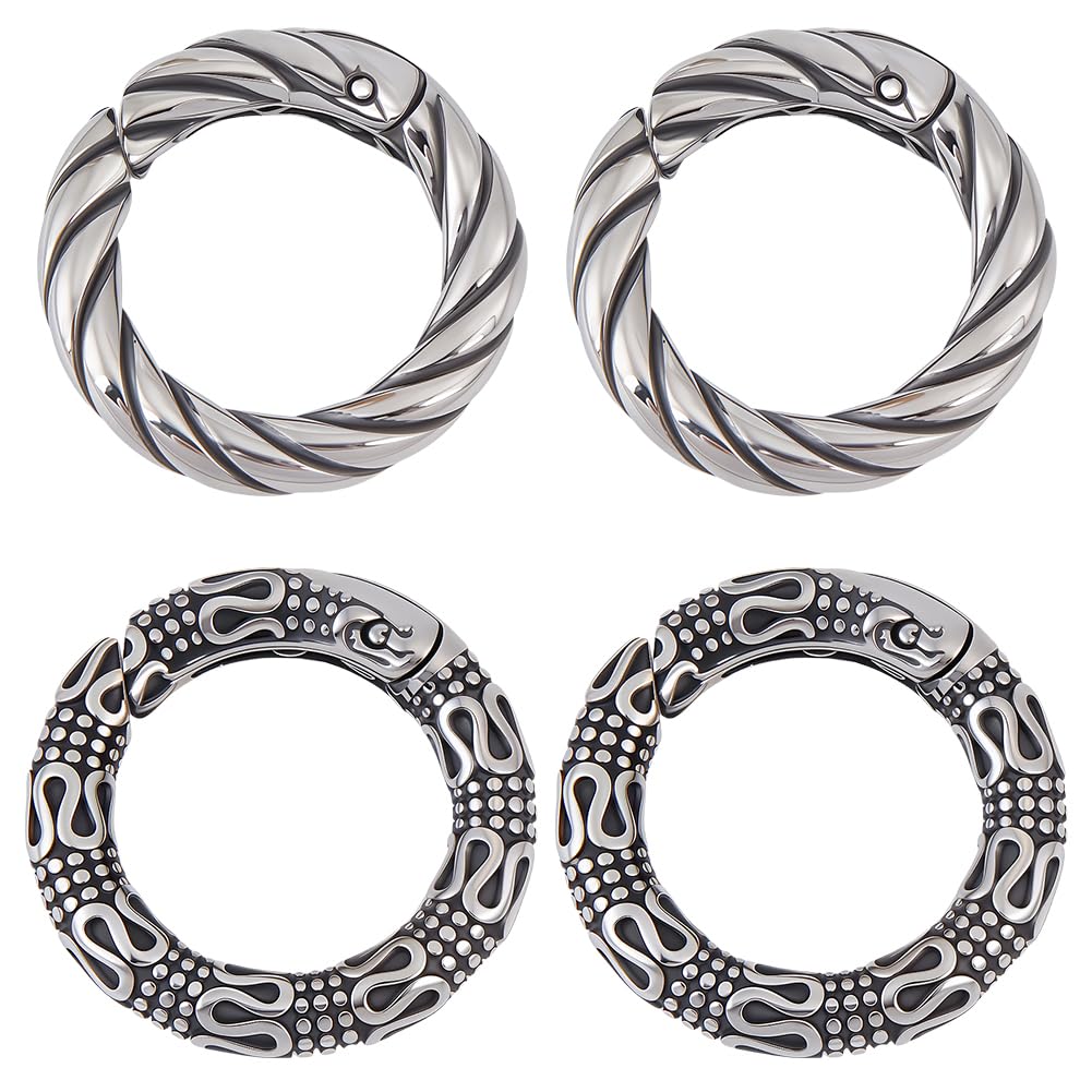 Beebeecraft 4pz 2 Estilos de Anillos de Cierre con Resorte
