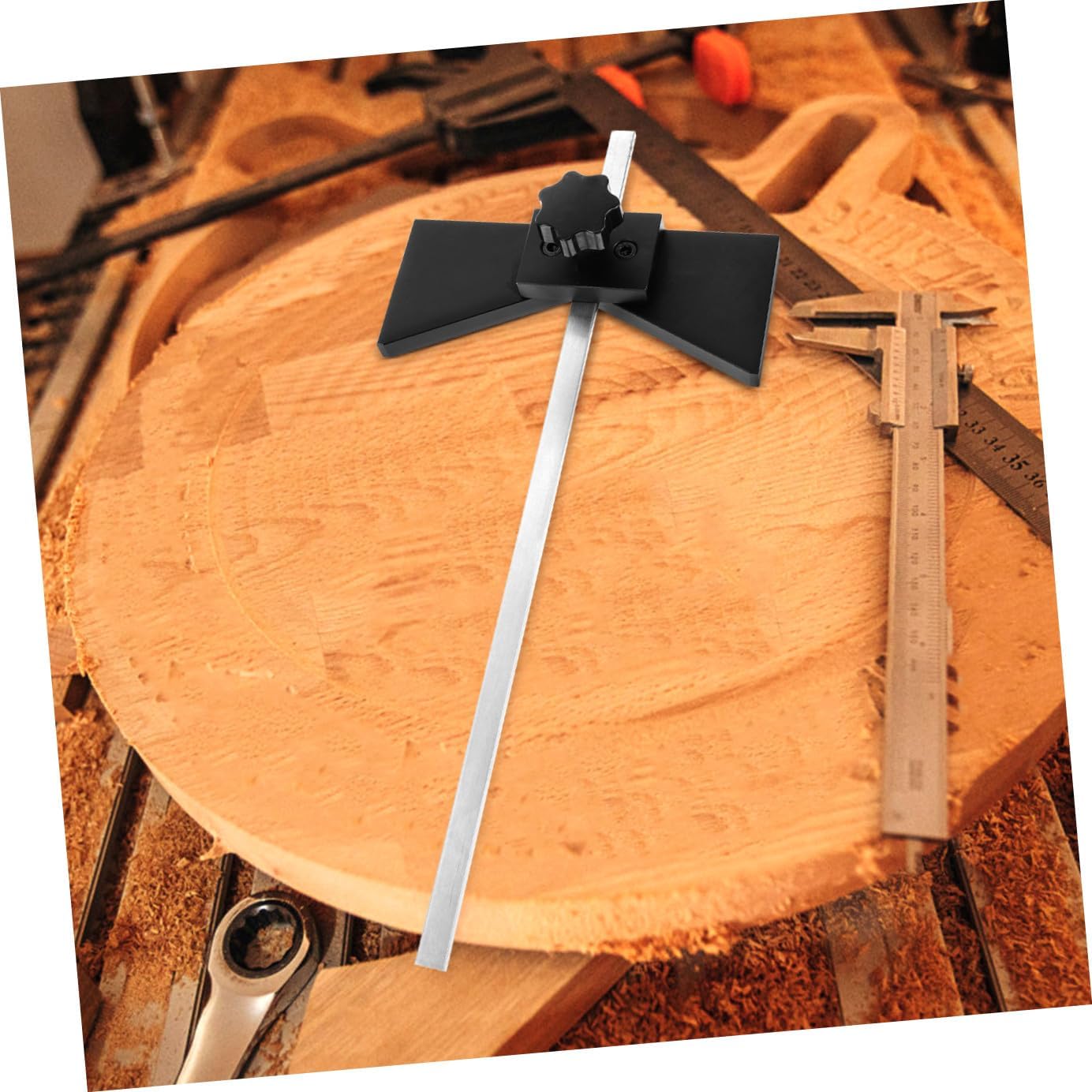 jojofuny Woodworking Center Finder Scriber Gauge for Precise Center Marking Carpentry Measuring Tool Sturdy Positioning Gauge for Woodworking Projects