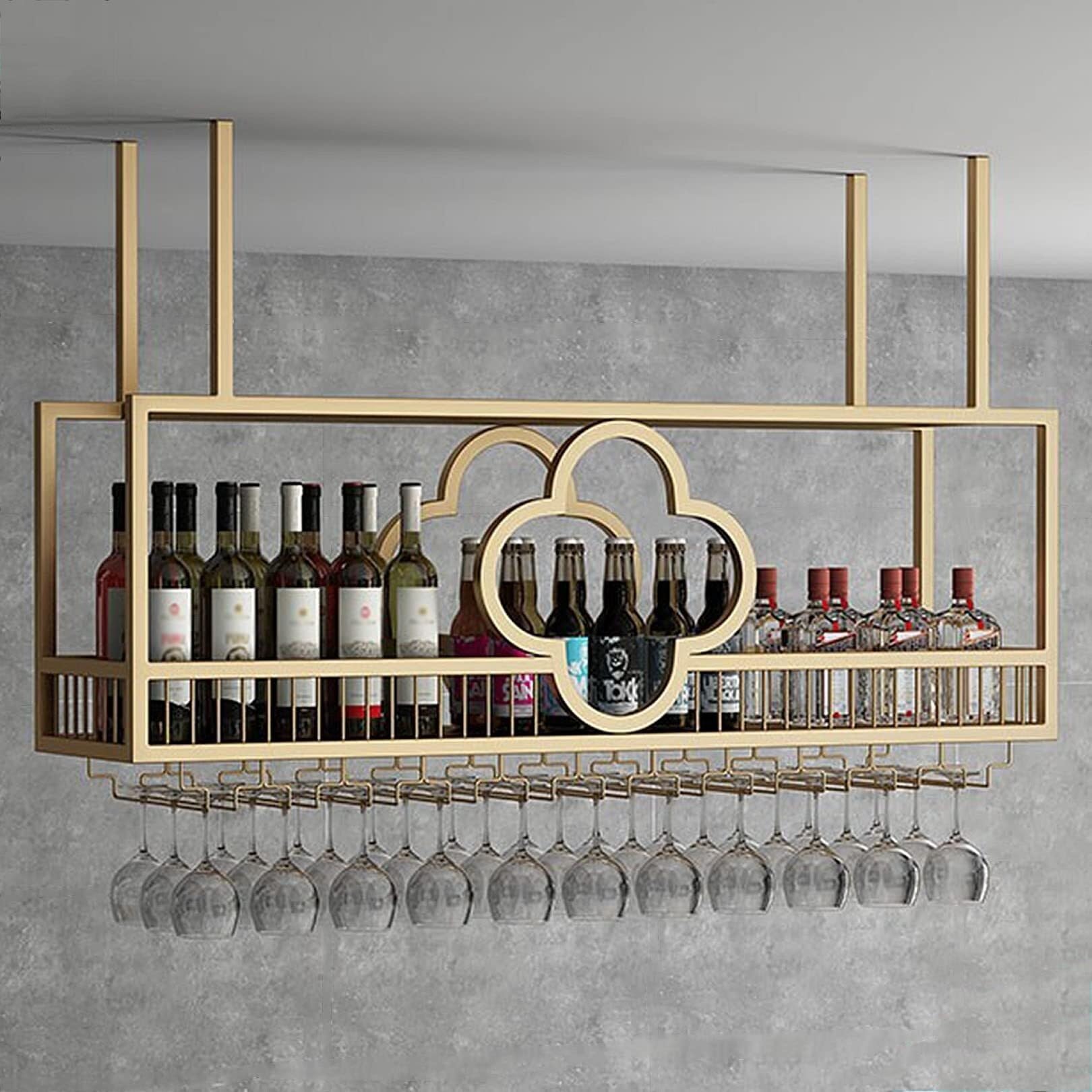 Supports à verres à pied de plafond pour gagner de la place en cuisine
