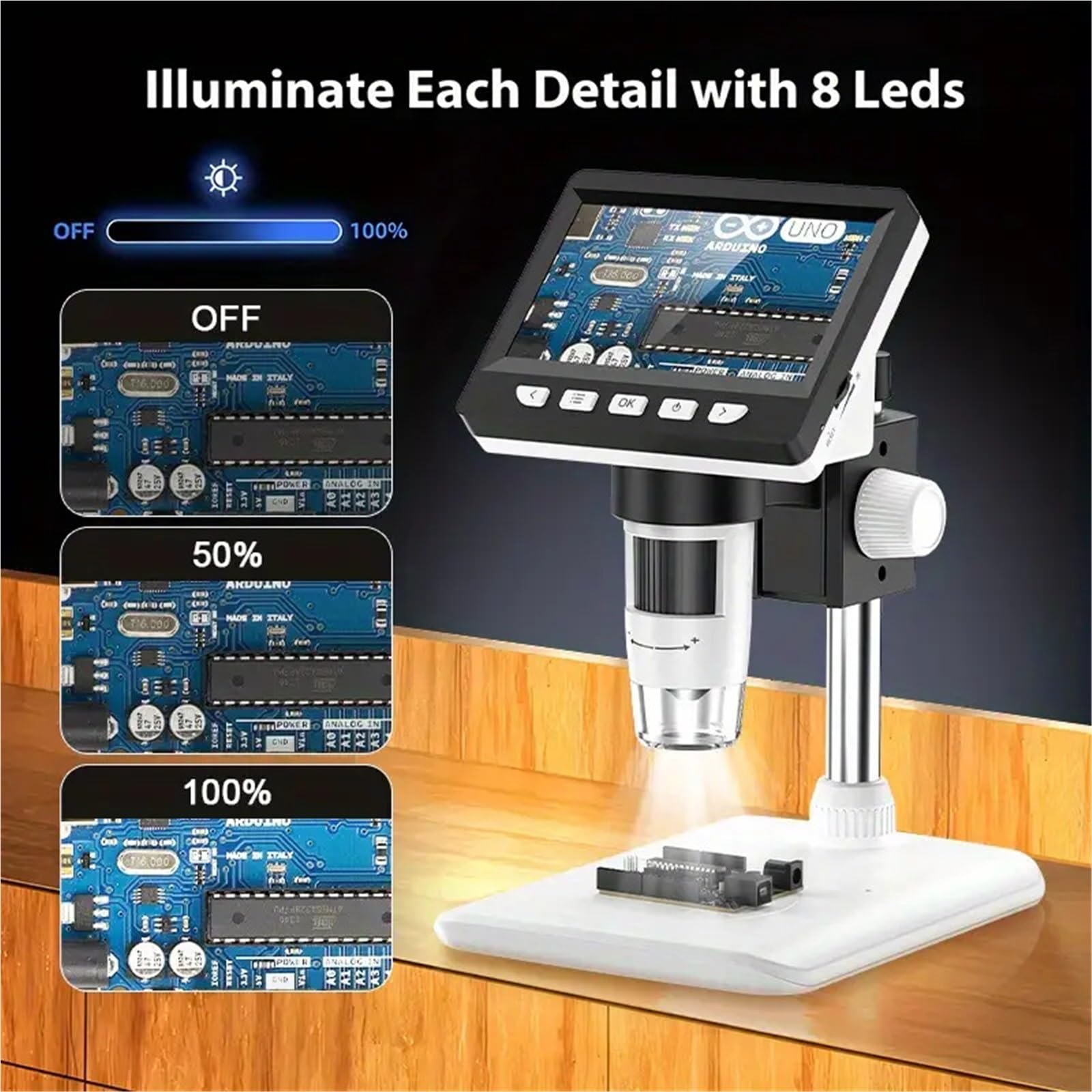 Digitales Mikroskop. Digitalmikroskop 1000x, Computer-Mikroskop Mit 8 LEDs Tragbar