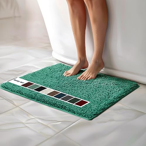 Miniatura 23 de Muddy Mat Alfombras de baño de felpilla de secado rápido, antideslizantes, lavables, extragruesas, suaves y altamente absorbentes, para baño, cocina