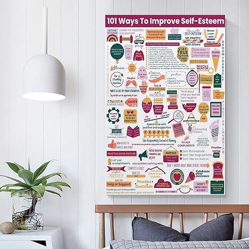 Miniatura 5 de Self-Esteem Poster Self Confidence Coping Skills For Kids, Teens, Young Adults, Parents, Teachers 10 Canvas Poster Wall Art Decor Print Picture