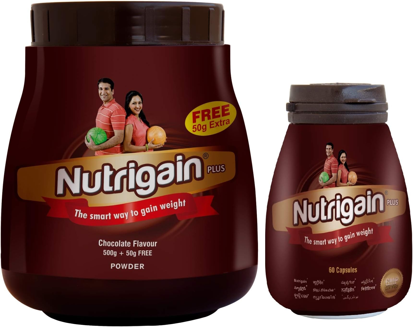 Nutrigain Ayurwin Powder 500Gm & Nutrigain 60 Capsules with Chocolate Flavor