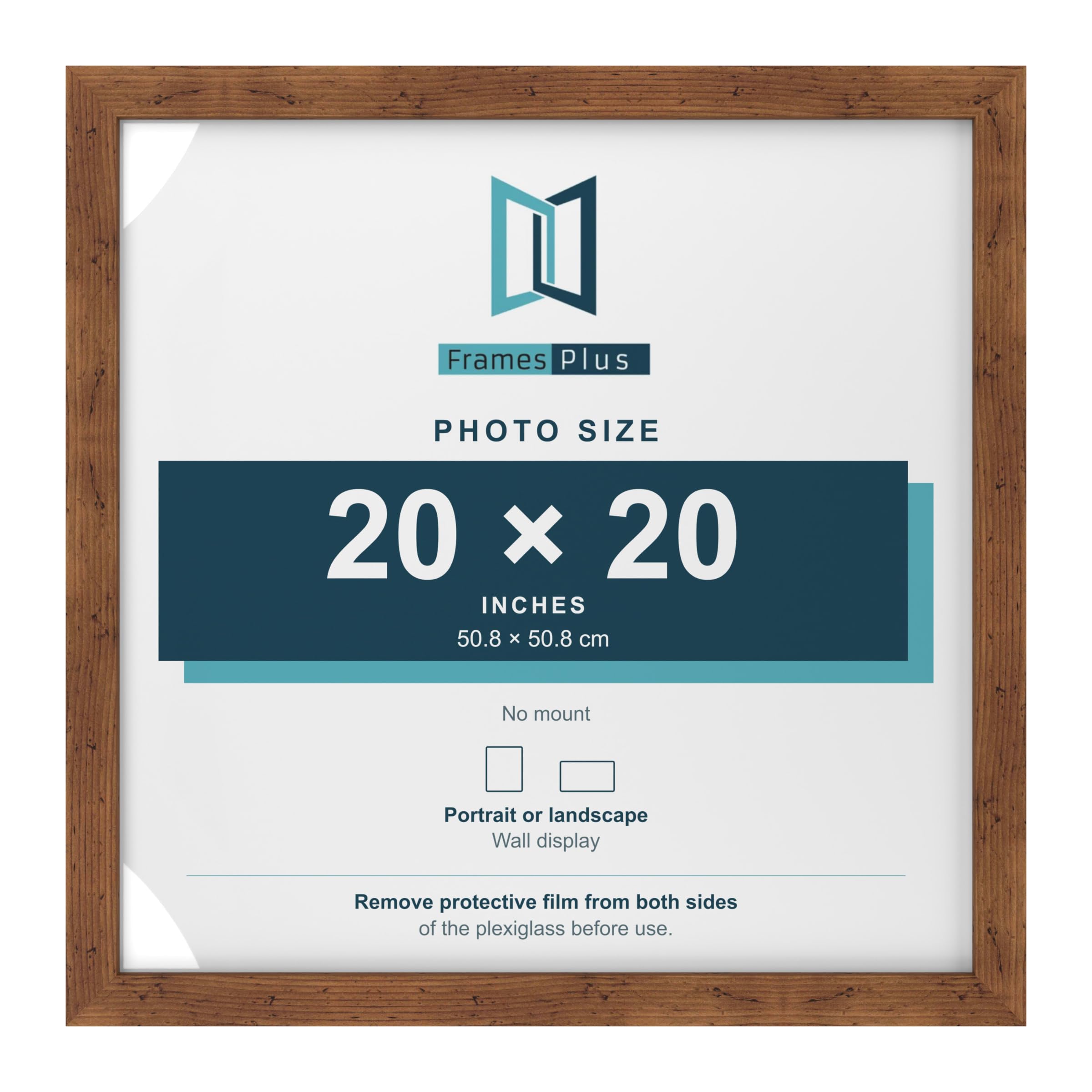 FramesPlus 20x20 Inch Square Picture Frame, Rustic, Modern Photo Frame