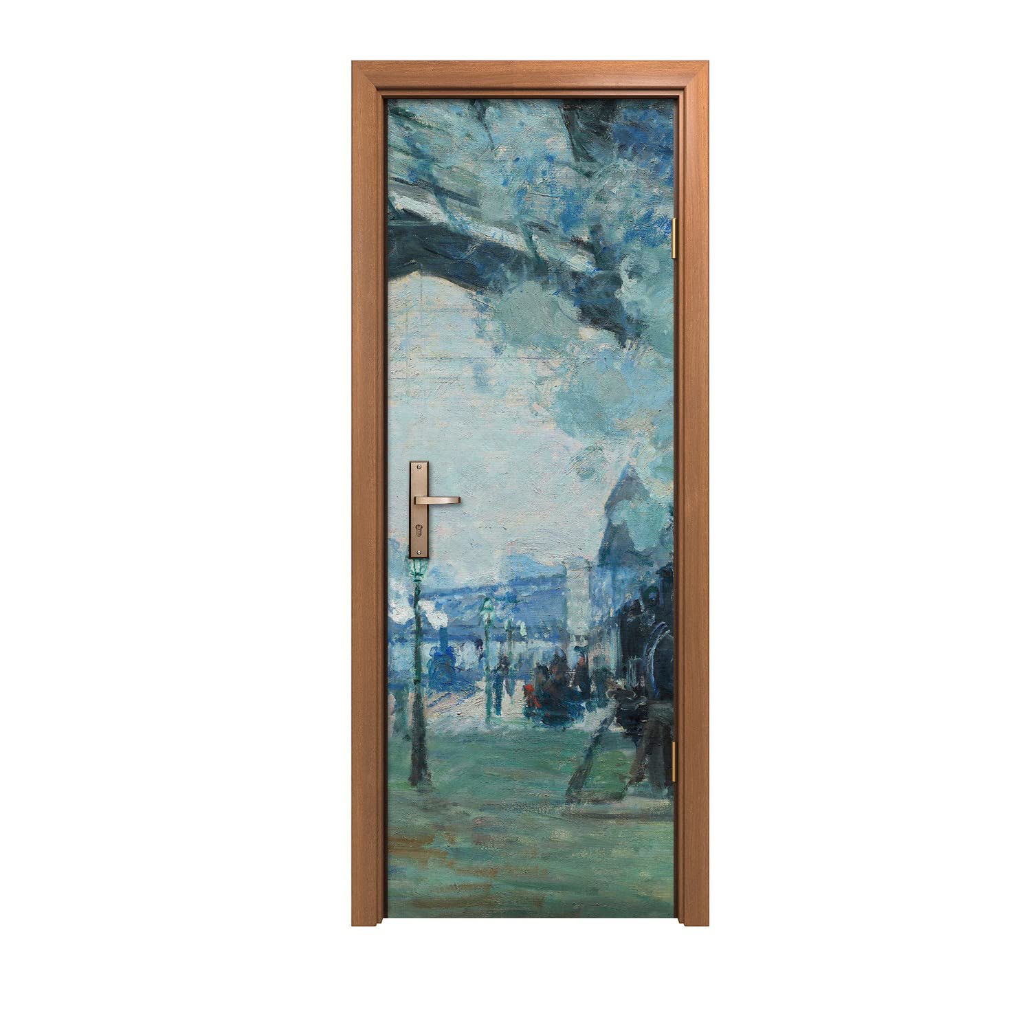 Autocollant de porte 70x200 cm Coloray trompe l'œil Arrivée du train