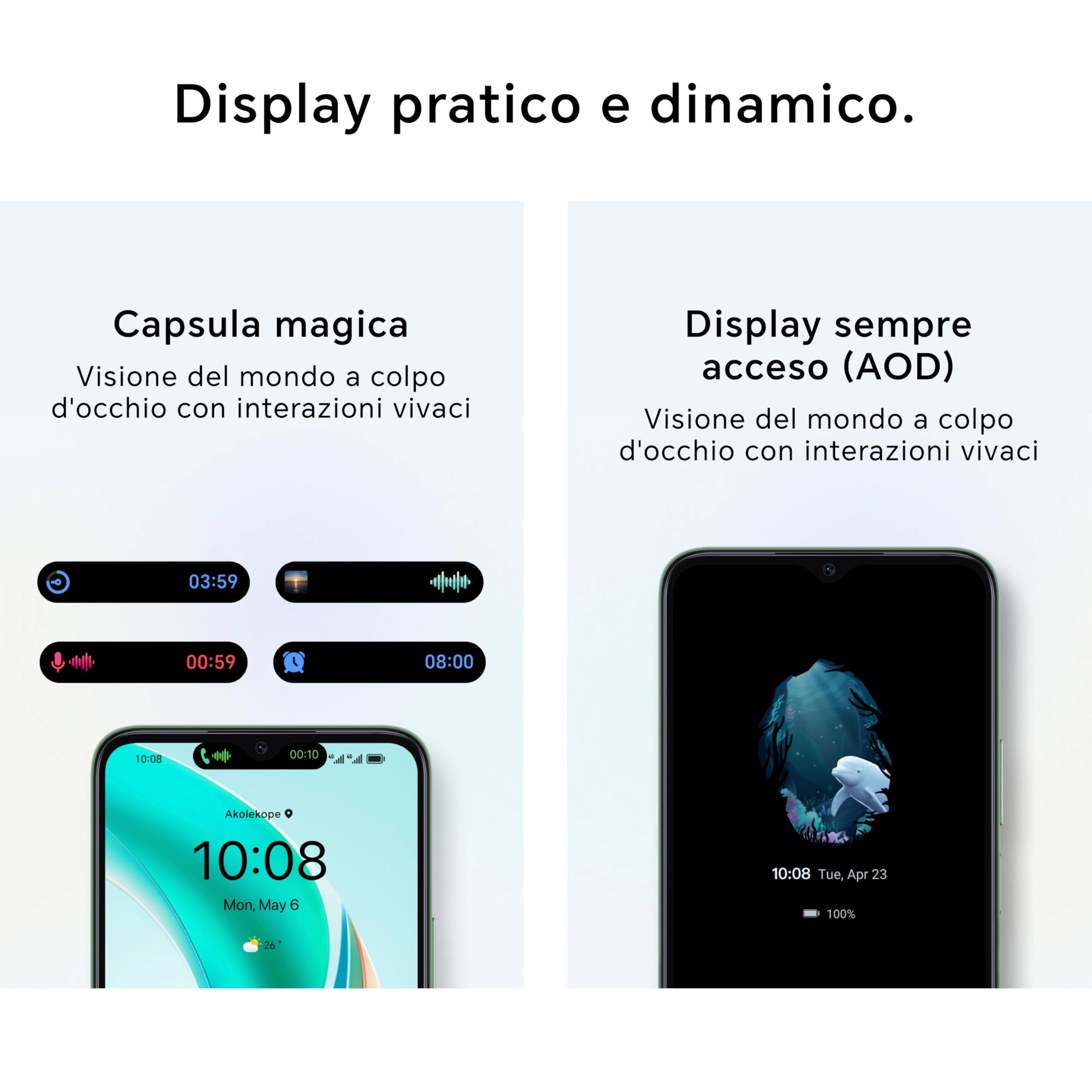 HONOR X6b Smartphone Android 14 Dual SIM NFC, batteria 5200 mAh, 4GB RAM 128GB telefono con Display 6,56 pollici 90Hz, fotocamera 50+2MP, Octa-core cellulare impronta digitale, Midnight Black