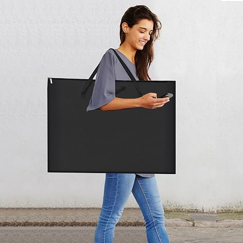 Miniatura 2 de Bolsa portafolio de arte, 18 x 24 pulgadas, estuche de almacenamiento negro para póster, boceto y dibujo (negro, 18 x 24 pulgadas)