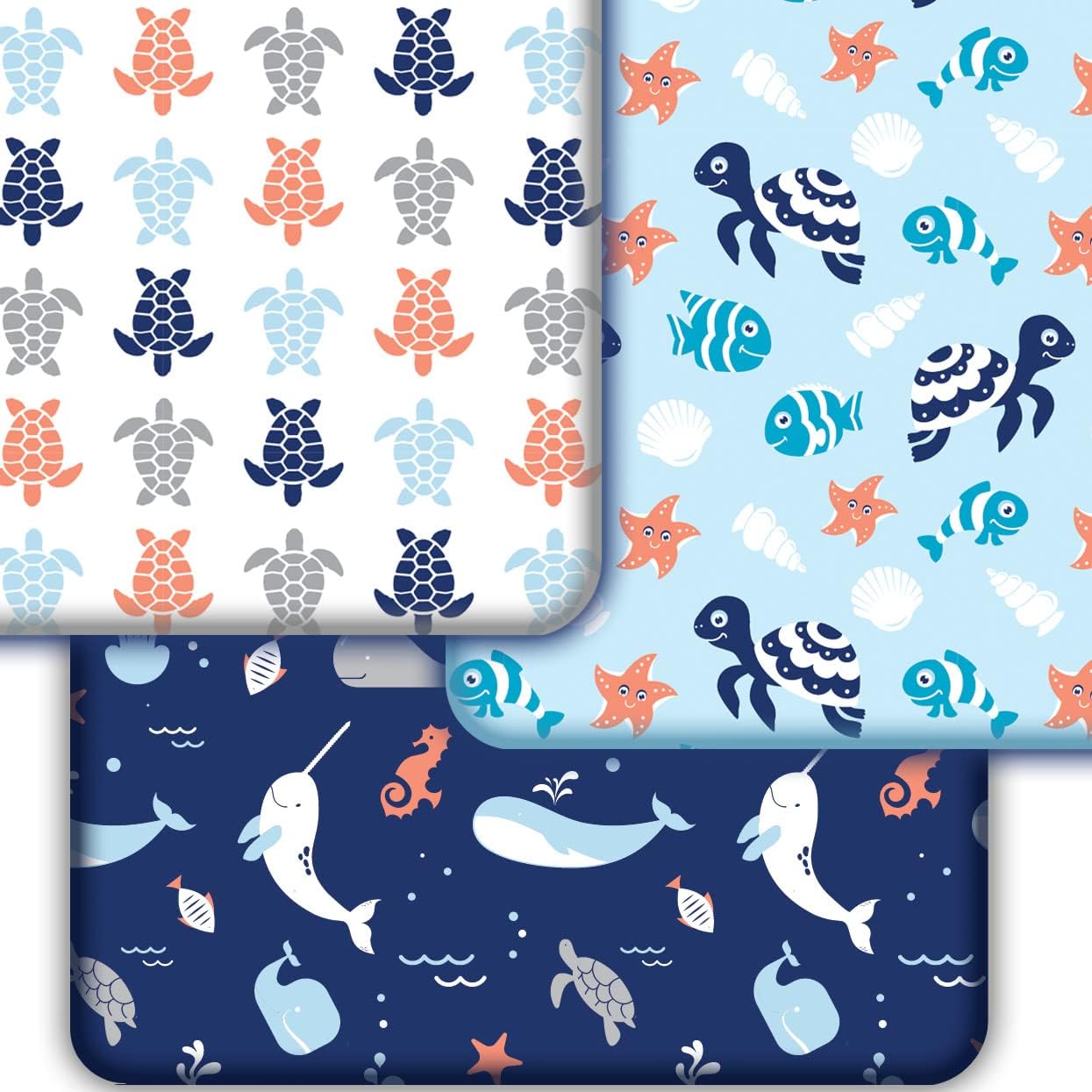 GROW WILD Crib Sheets for Boys or Girls 3 Pack Soft Jersey Cotton