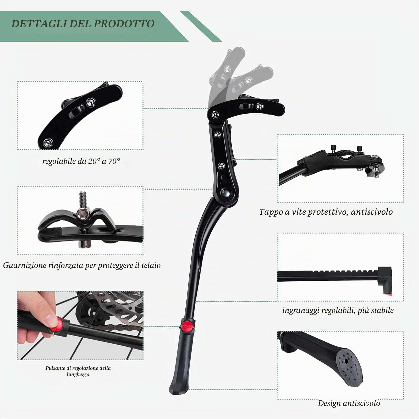 ROCKBROS Cavalletto Regolabile Bici Cavalletto per MTB 24"-29" in Alluminio
