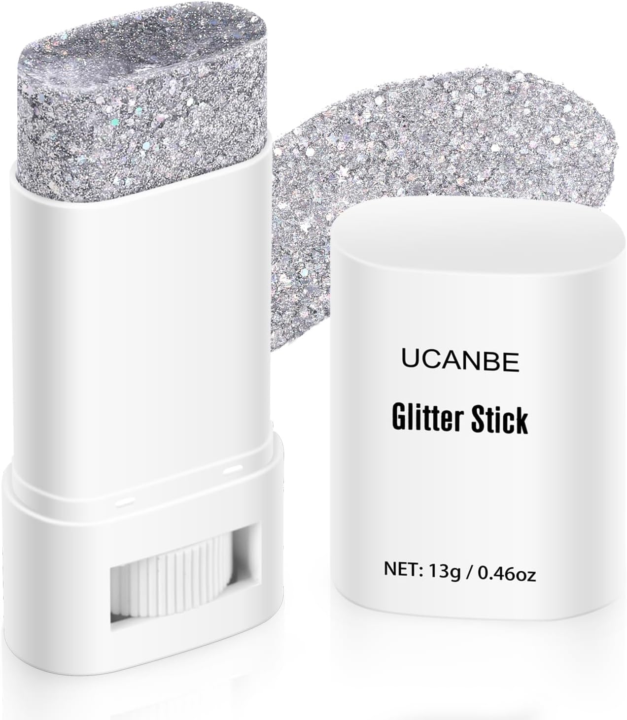 UCANBE Purpurina corporal plateada, barra de purpurina facial para cantantes, conciertos, festivales de música, accesorios de maquillaje con