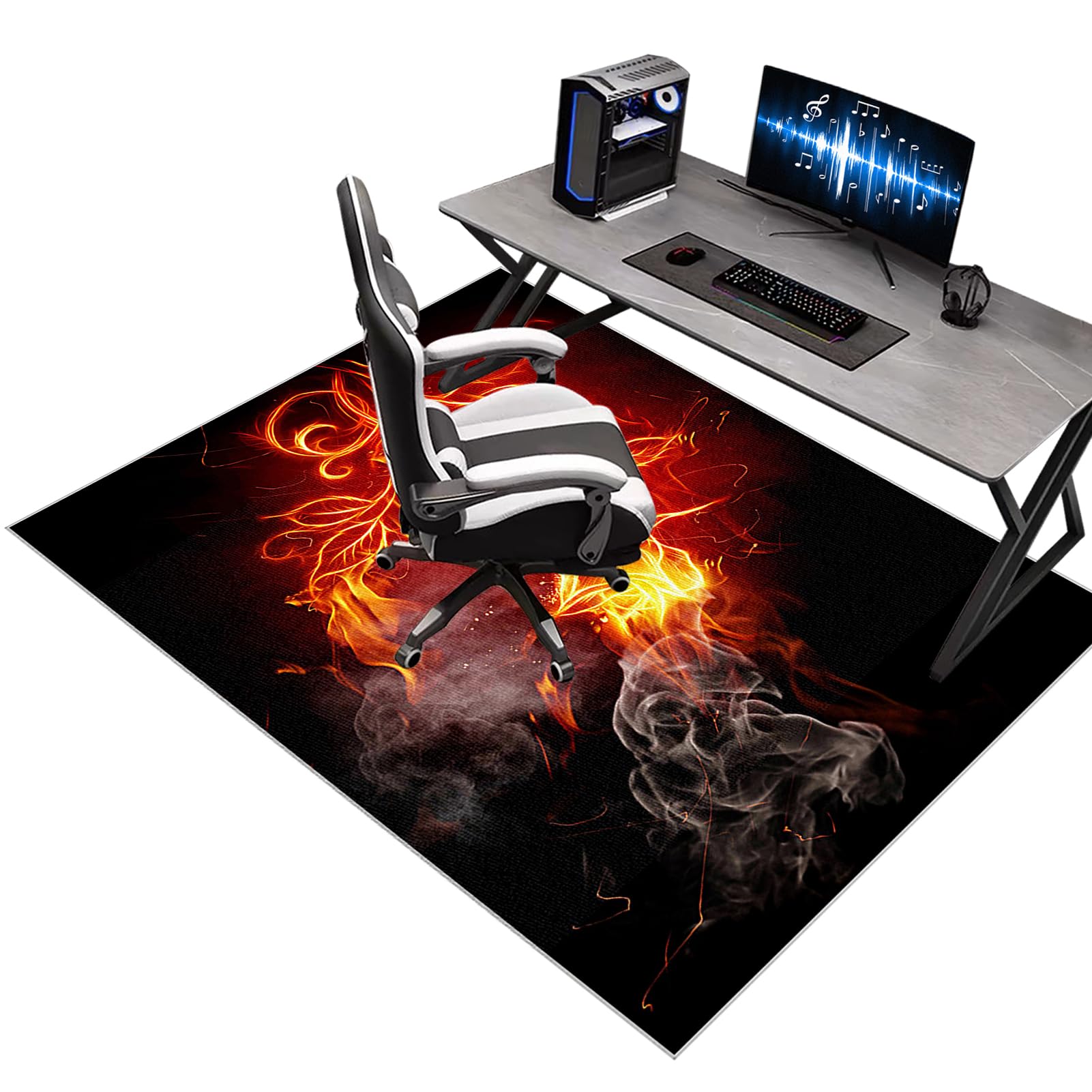 KQIEJUY Gaming Chair Mats for Carpets, Office Chair Mat for Hardwood Floor, Non-slip Desk Carpet Protector Chair Mat, Floor Mat for Office Chair, 80 x 120 cm Computer Chair Rug for for Home & Office