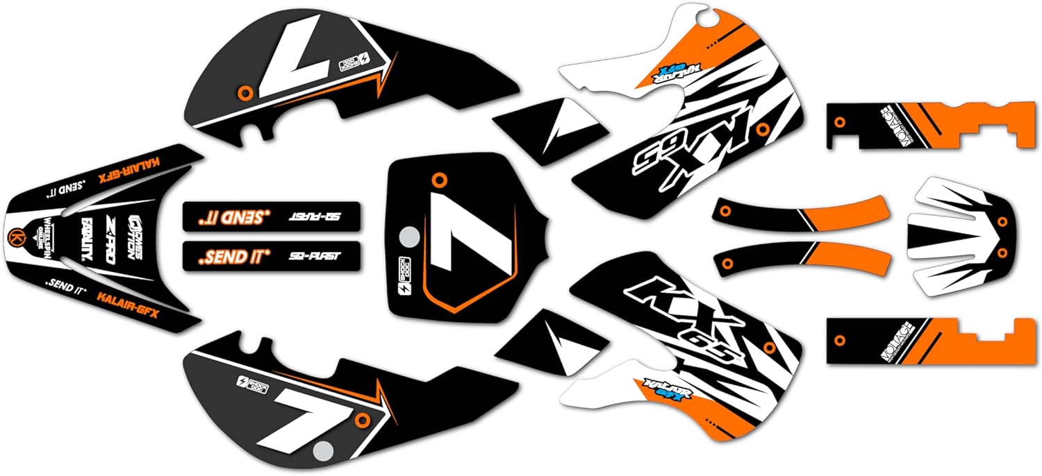 Graphics Kit for Kawasaki KX65 (1999-2024) Bold Series Green-Shift 9 Mil - Easy Go - Dirt Pit Bike Motorcycle Stickers, Dirtbike Racing Automotive Decal Motocross Accessories no-Plastics