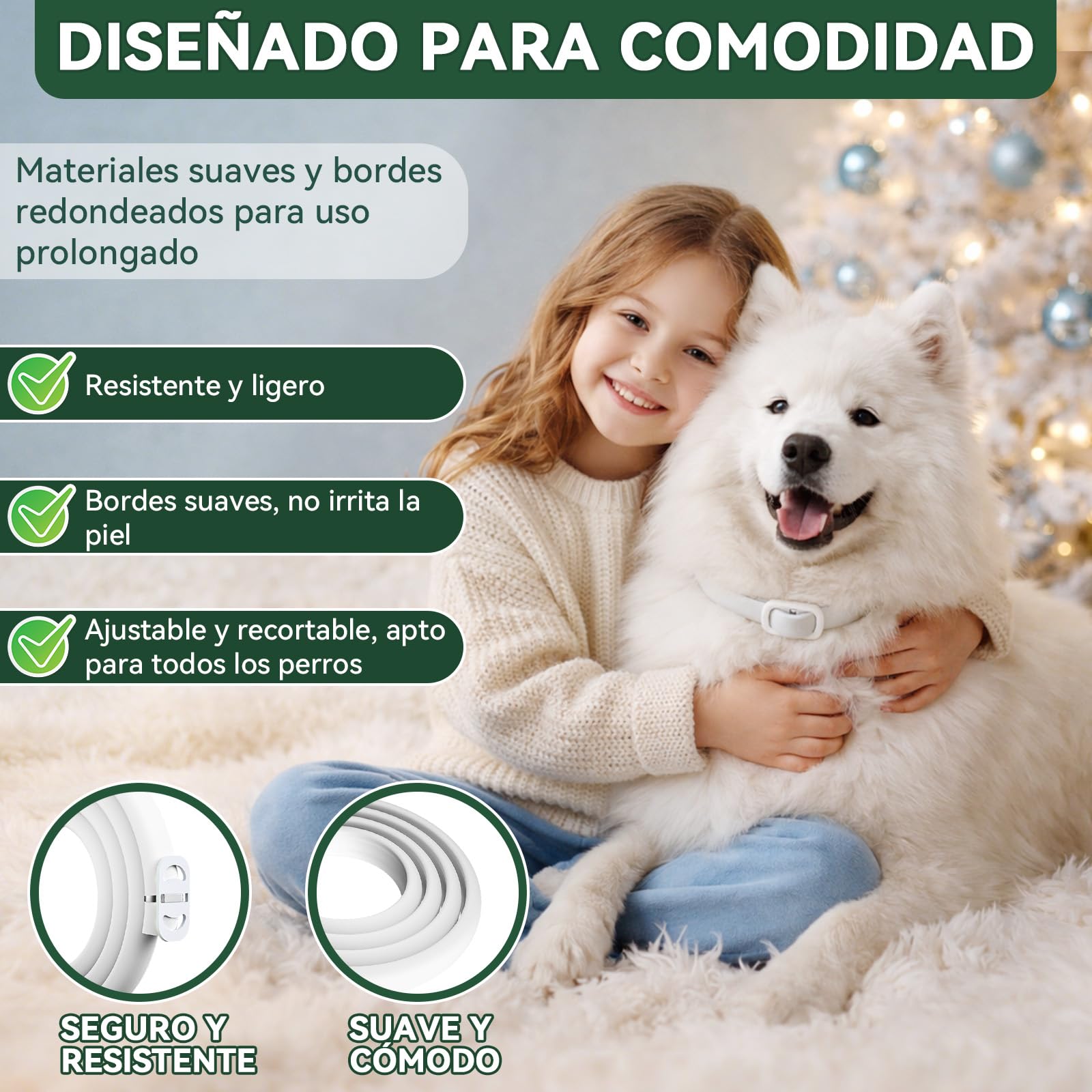 Collar Antiparasitario Perros, Protección Efectiva Collares Antiparasitarios para Perros, 100% Natural, Impermeable, Adjustable, Collar Antipulgas Perros para Pequeños, Medianos y Grandes,65 cm — view 7