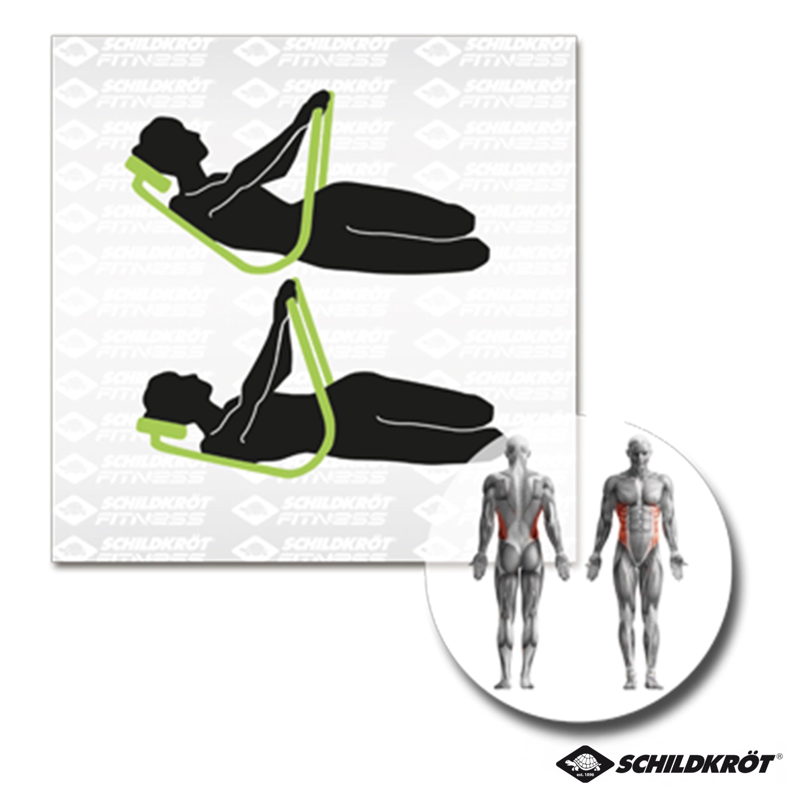 Schildkröt AB Trainer, Entraîneur Abdominal, Noir/Vert, 960249