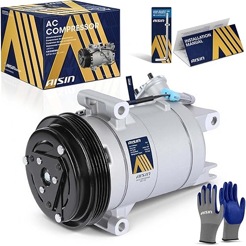 AISIN ACCGM-00064 Air Conditioner AC Compressor - Compatible with Chevrolet Camaro 2011-2015 6.2L - with 4-Pulley Groove, with Clutch