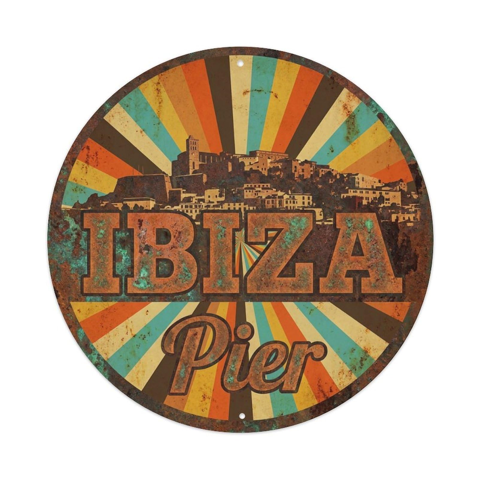 Vintage Travel Ibiza Spain Inspiration Metal Tin Sign