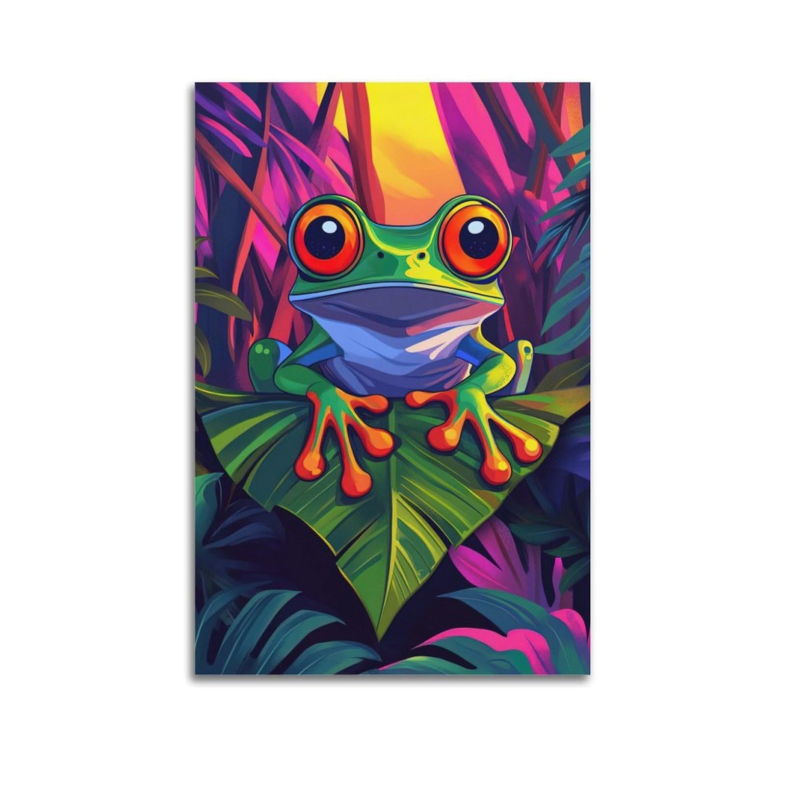 HUIYHB Animal Artwork Poster Frogs in The Grass Poster Decorative Painting Canvas Wall Posters And Art Picture Print Modern Family Bedroom Decor Posters 20x30inch(50x75cm)