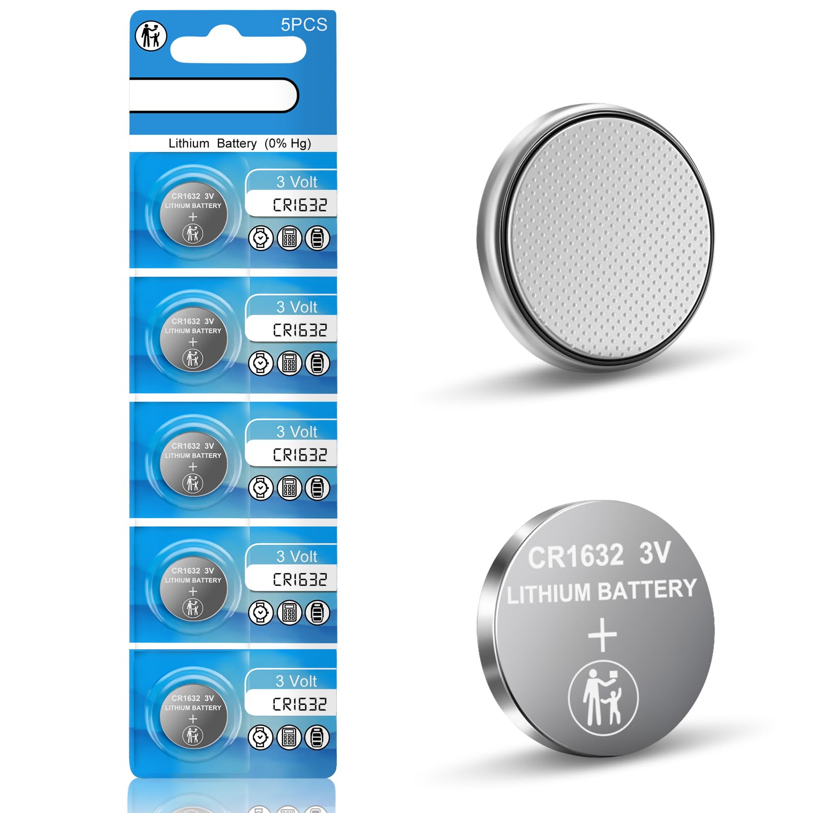 5 Pack CR1632 3V Lithium Coin Cell Batteries – Exp 2027 – Free Shipping - View #4