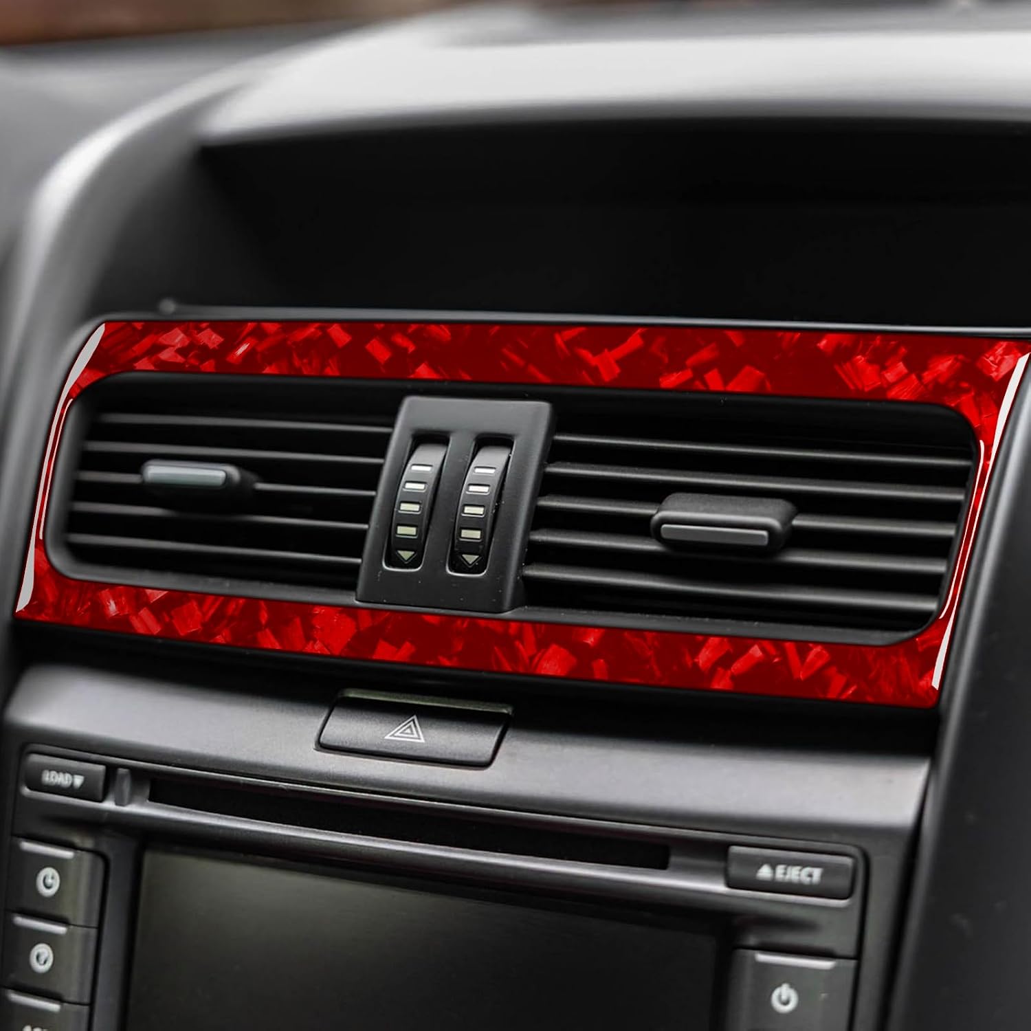 Red Real Forged Carbon Fiber Interior Decal Car Center A/C Air Vent Frame Sticker Decor Accessories Cover Compatible with Pontiac G8 2008 2009/Holden Commodore 2006 2007 2008 2009 2010 Trim
