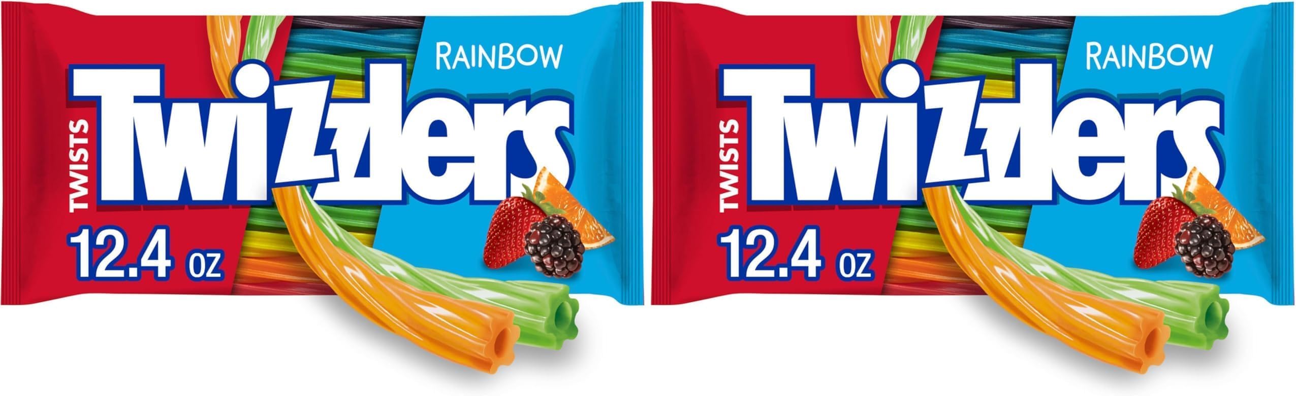 Twists Rainbow Flavored Licorice Style, Chewy Candy Bag, 12.4 oz (Pack of 2)