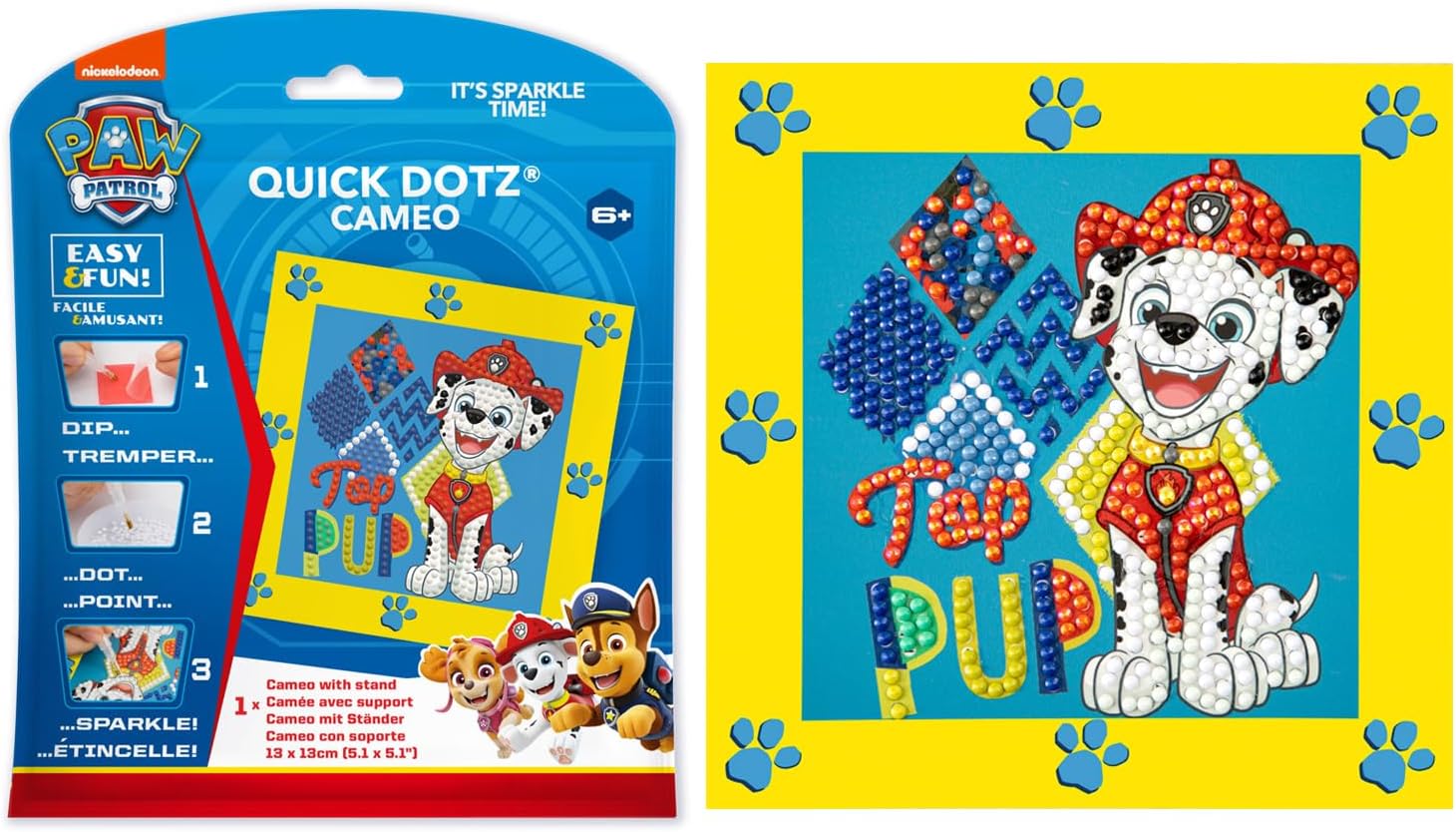 DIAMOND DOTZ Paw Patrol Top Pup Diamond Painting Kits for Kids - Diamond Art Kits a Relaxing Creative Craft Kit with Dotz Gems 5.1"x5.1"