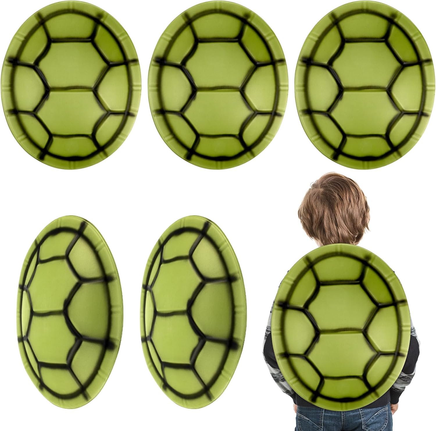 BESTonZON Kids Turtle Shell Toy, 6pcs Tortoise Shell Backpack Green Turtle Shell Sea Animals Dress Up Props Ninja Cosplay Costume Party Toys for Child Kids Carnival Accessories