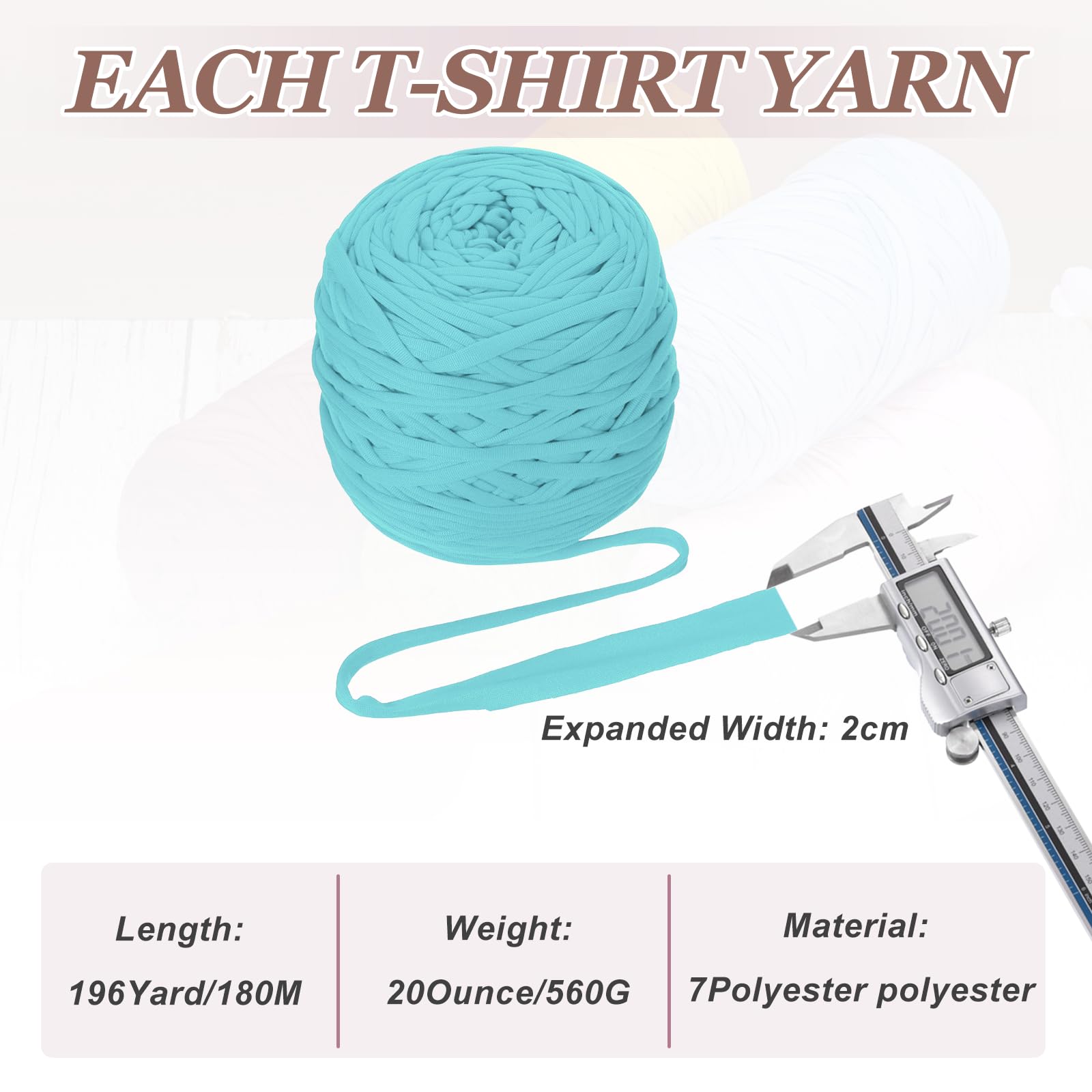 PATIKIL T-Shirt Yarn for Crocheting with 1 Crochet Hook - Image 2