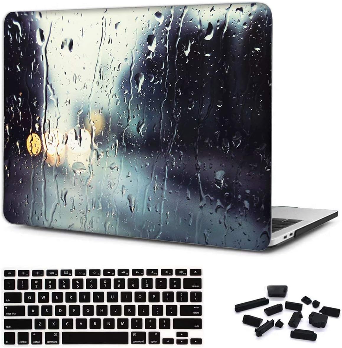 Case Compatible with MacBook Pro 13 inch 2020, Model A2338 M1 A2251 A2289 Pro 13 with Touch Bar Case CIAOYE Rubberized Hard Plastic Protective Case with Keyboard Cover for Pro 13.3 2020,Rain 2