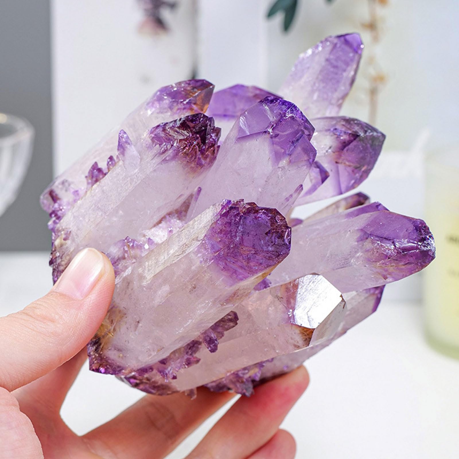 ITCLEYMDZV Amethyst Crystal Quartz Cluster, Crystals for Witchcraft Home Decor,700~800g