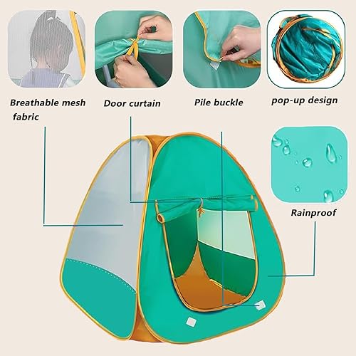 Miniatura 8 de Tienda de campaña desplegable para niños, juego de campamento con tienda de campaña, con juguetes, 21 piezas, para niñas y niños, plegable, para