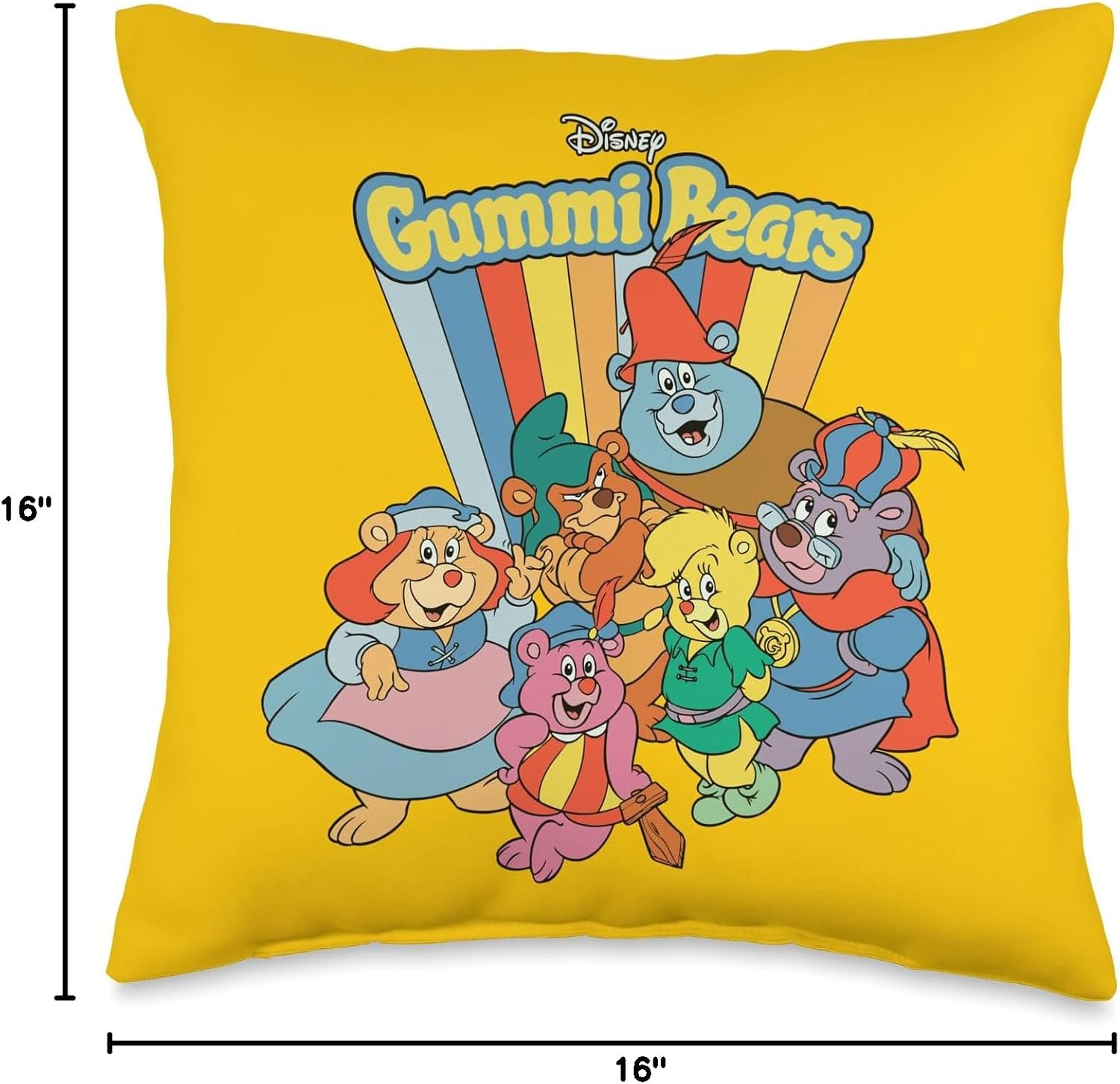 Disney Adventures of the Gummi Bears Retro Throw Pillow