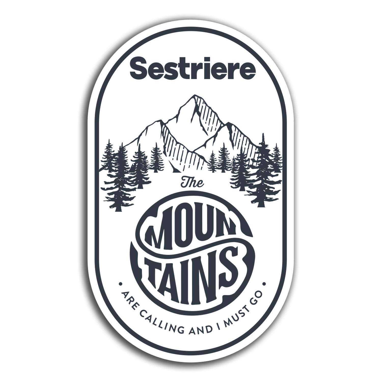 Destination Vinyl Ltd Multi 2 X 10Cm Sestriere Peaks Vinyl Stickers - Travel Sticker Laptop Luggage #23434 (10Cm Tall)