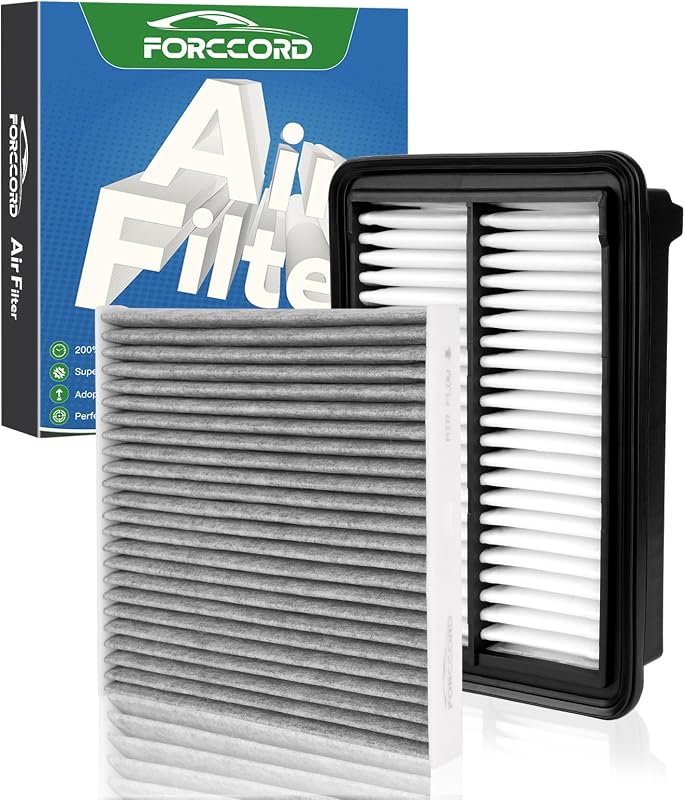 Kit de filtro de ar do motor e cabine Forccord para Honda CR-V, Accord e Civic Hybrid 2.0L – 2 unidades