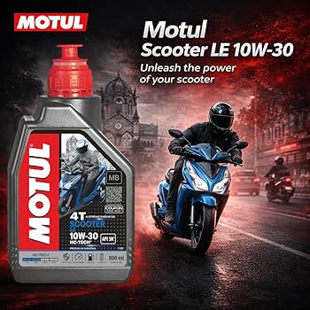 Motul Scooter LE 10W-30 Engine Oil for Gearless Scooters  Advanced Engine  Protection, Smooth Pickup, Better Mileage & Long-Lasting Performance, 800  ml : Amazon.in: Car & Motorbike
