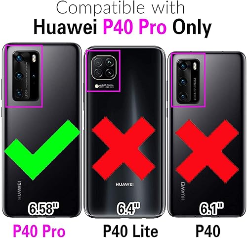 Miniatura 6 de Asuwish Funda de teléfono para Huawei P40 Pro, resistente, a prueba de golpes, dura, a prueba de caídas, protección de cuerpo completo, híbrida,
