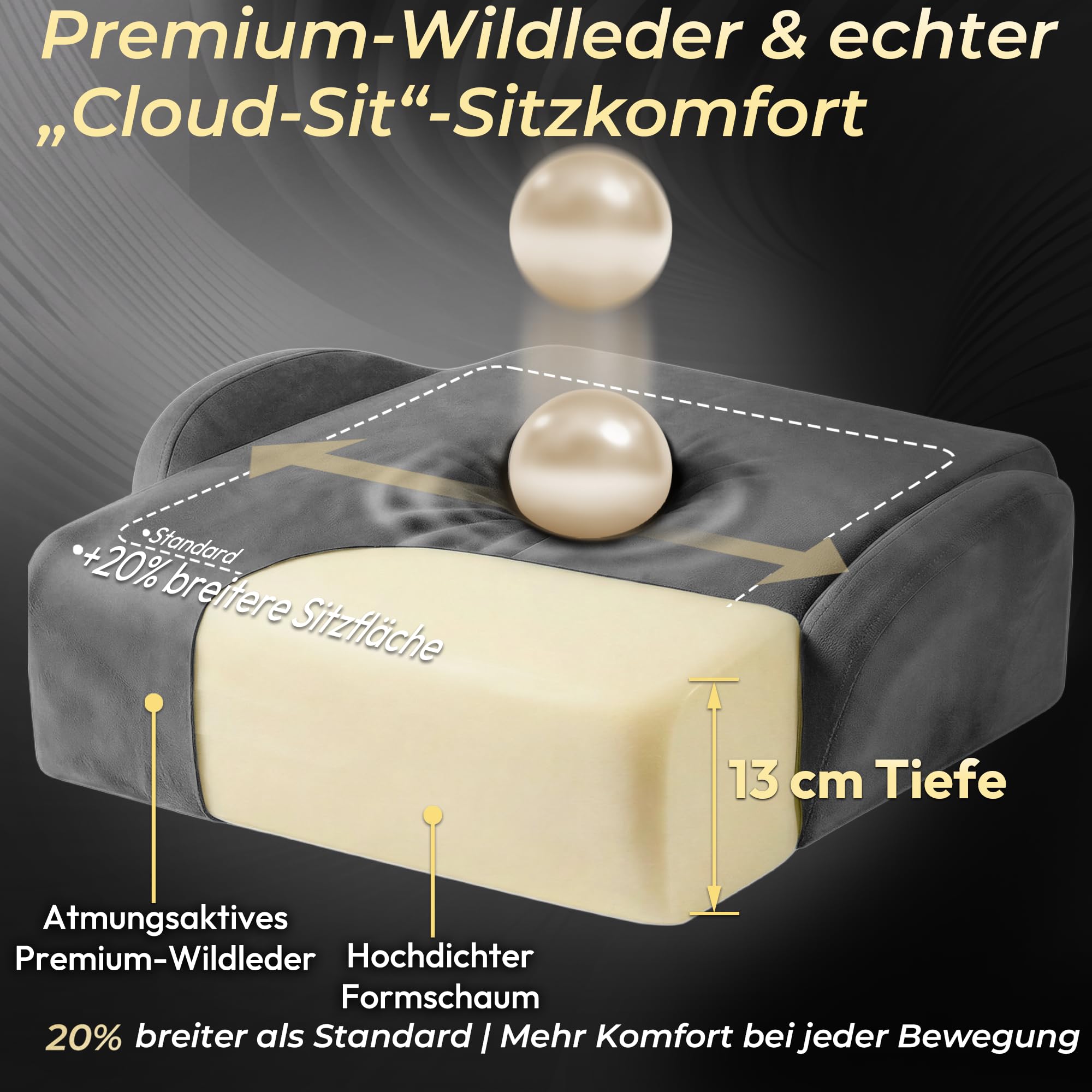 Dowinx Gaming Stuhl,Ergonomischer Wildlederimitat Gamer Chair,Gaming Sessel,Verstellbar Fußstütze und 3D Armlehnen,200KG Tragkraft Bürostuhl mit Geräuschlose Rollen,Schreibtischstuhl,Grau