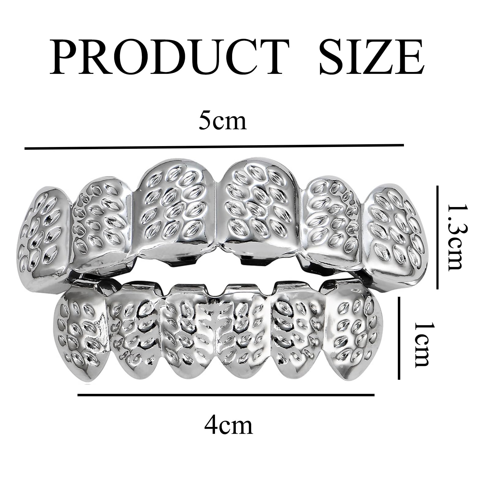 Qiwenr Hip Hop Teeth Grills, Rapper Braces, Bottom Grills, Hip Hop Custom Fit Polished Teeth Grillz - Image 2