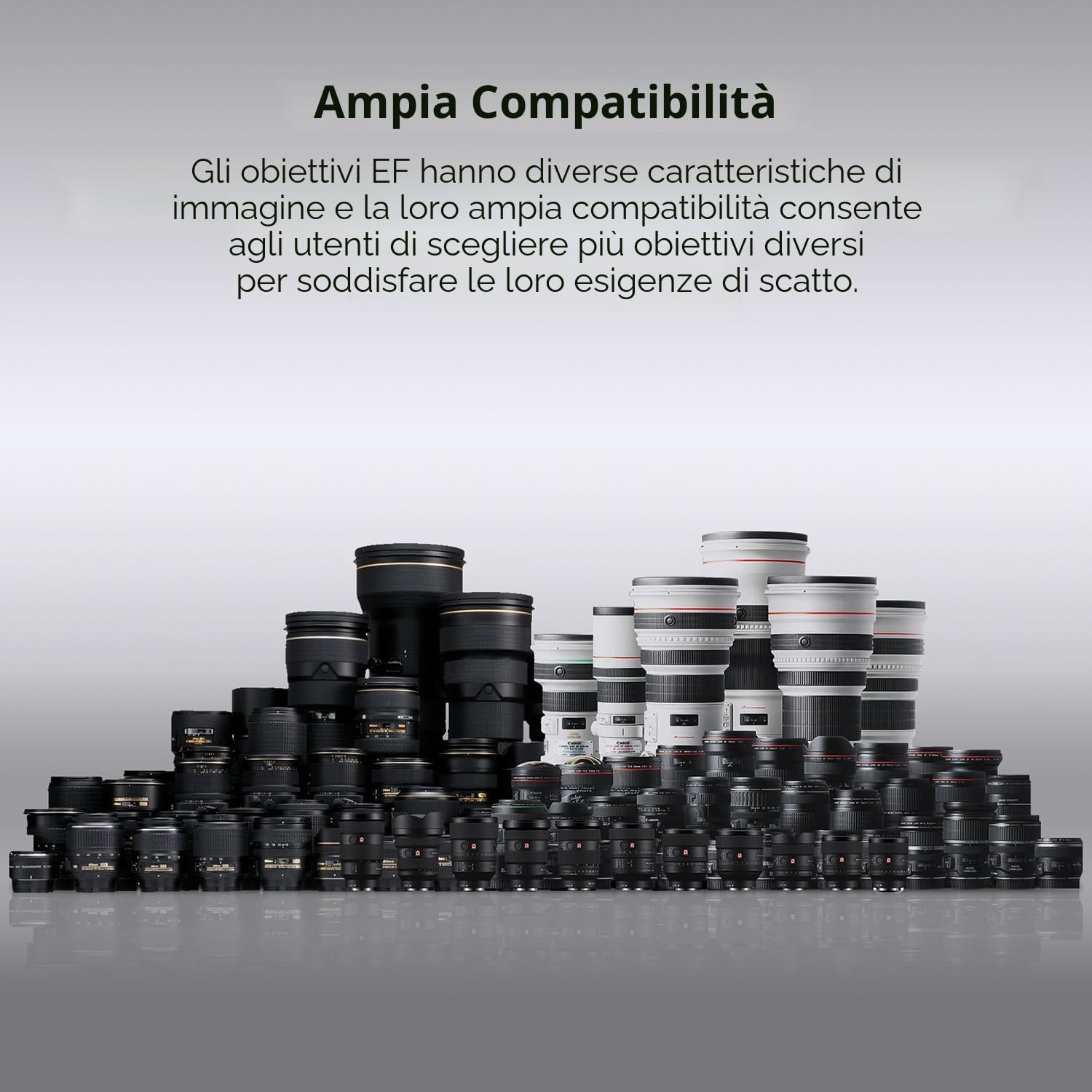 K&F CONCEPT Adattatore Compatibile con Canon Auto EF/EF-S a EOS R, in Metallo con Messa a Fuoco Automatica, con Custodia Protettiva